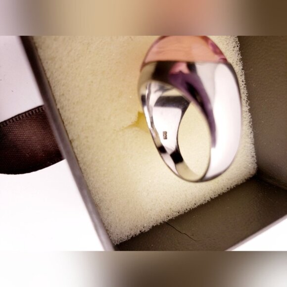 Pink Pave Design Dome Ring 925 Sterling Silver - Picture 2 of 13